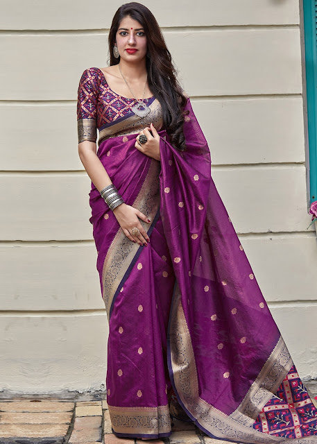 Purple Banarasi Saree