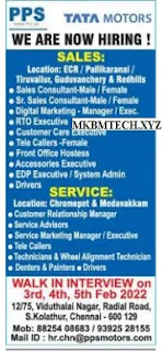 pps tata motors chennai for freshers