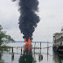 Diduga Karena Ceroboh, Kapal Kayu Berukuran 7 GT Penyalur BBM Terbakar di Sungai Buluh –Lingga 