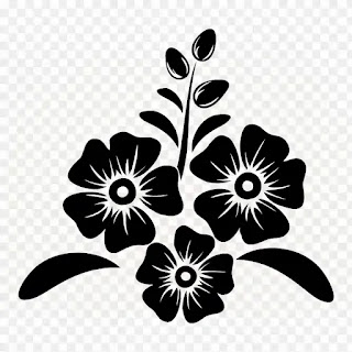 flower clipart black and white, png, outline, design, transparent, background, free, images