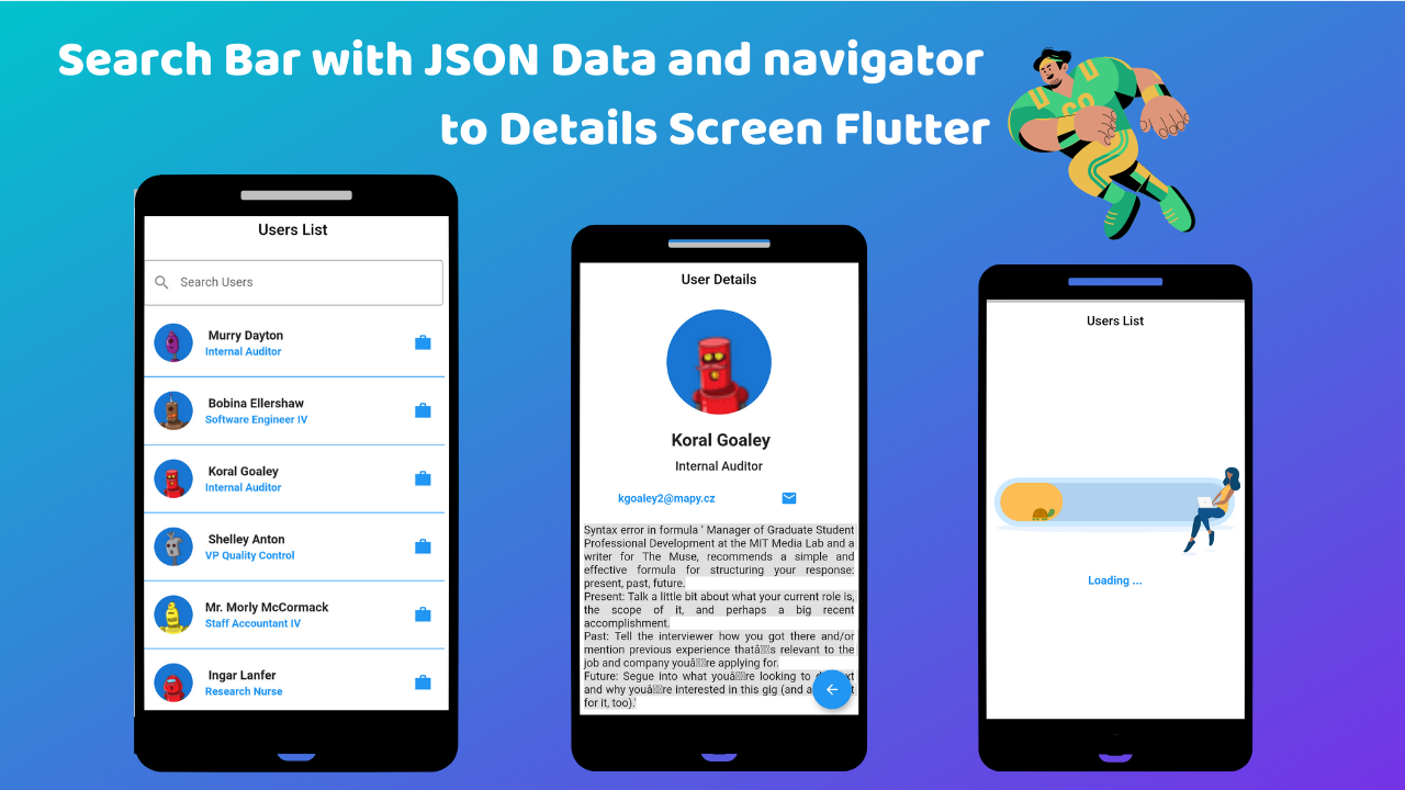 Search Bar with JSON Data and navigator to Details Screen Flutter