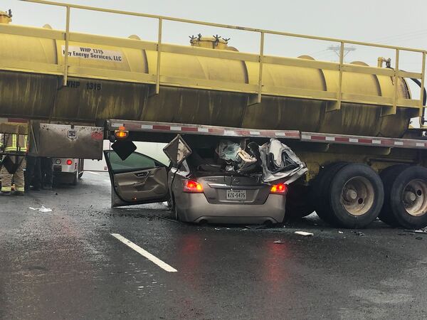 an 18-wheeler truck accident  scene