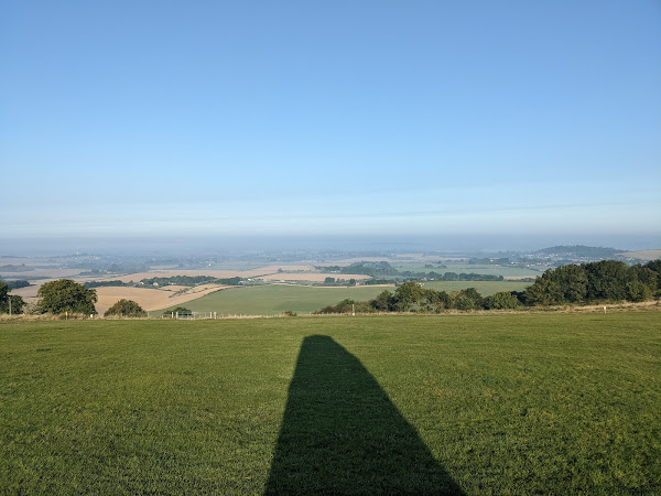 Fog lying over the low land areas near the downs