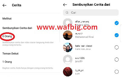 cara menyembunyikan postingan instagram dari orang tertentu