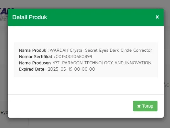 halal wardah crystal secret eye cream