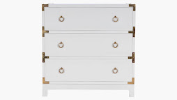 CAMPAIGN CHEST IN WHITE AND BROWN