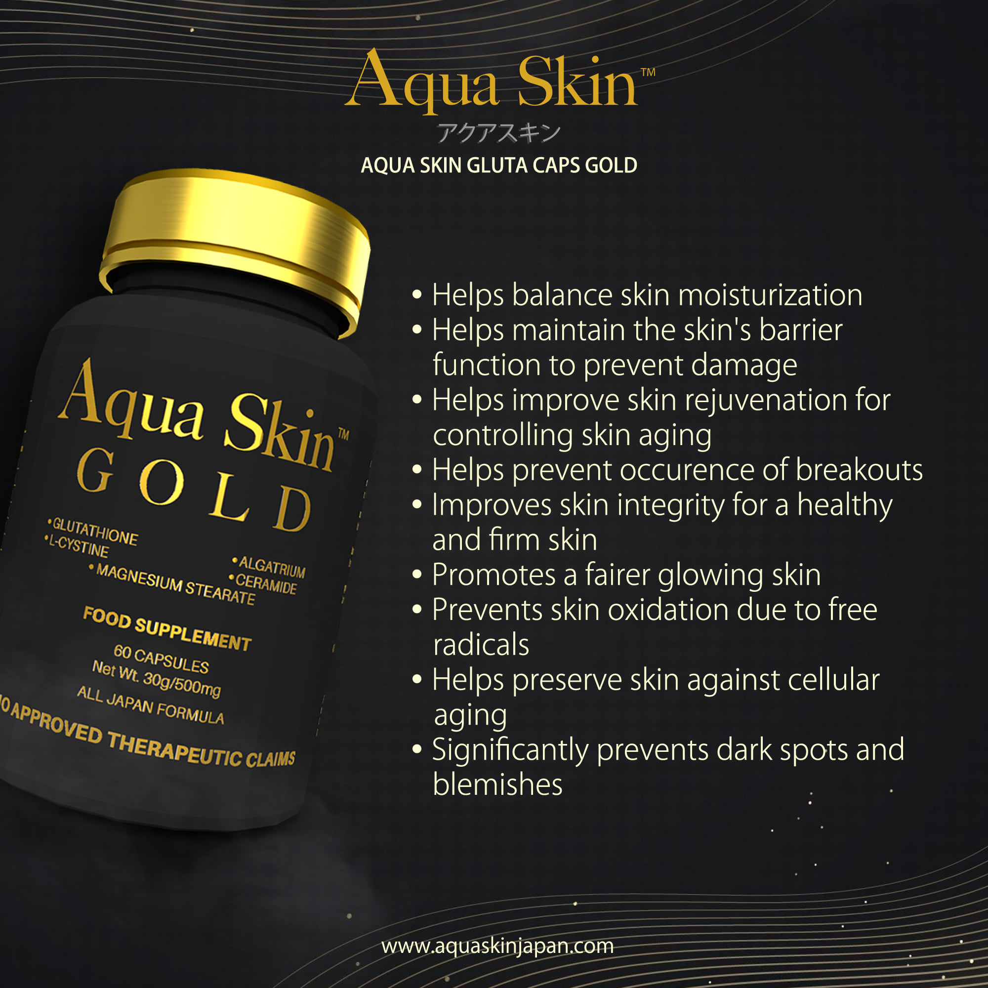 Aqua Skin Gluta Caps Gold