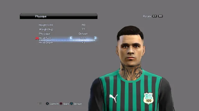 Gianluca Scamacca Face 2021 For PES 2013