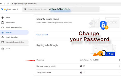 How to Gmail account password change