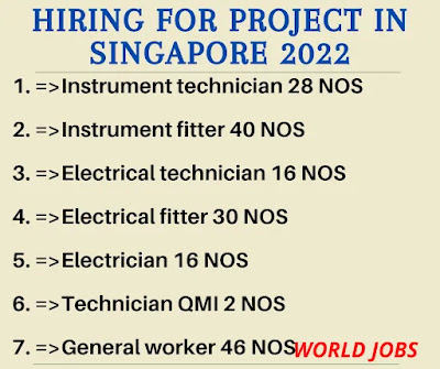 HIRING FOR PROJECT IN SINGAPORE 2022