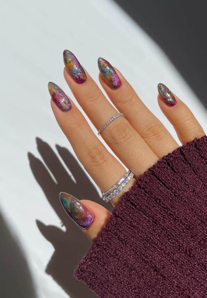 Aesthetic Nails | Abstract “Galaxy” Nails