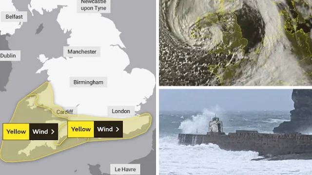Storm Noa has brought winds of up to 70mph to parts of Cornwall. Picture: Met Office/social media