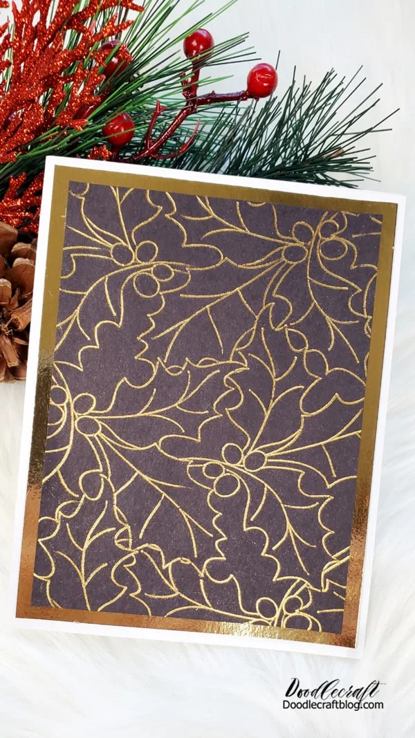 Make holiday cards using the Cricut Foil Transfer Kit. This tool makes adding shimmery metallic foil a breeze with no heat application!