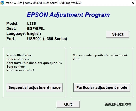 Como limpar as almofadas e resetar a Impressora EPSON L365