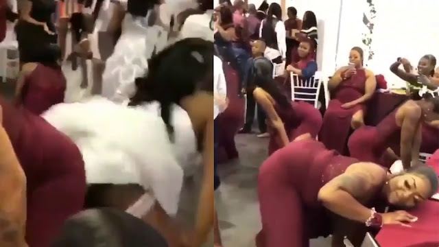 See Moment Bride Pulls Down Her Dross To Twerk Hard On Wedding Day
