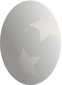 Lovely egg shape created by oval and gray star shape