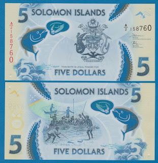 SI2 SOLOMON ISLANDS 5 DOLLARS POLYMER ISSUE UNC 2019 (P-W38(1)) 