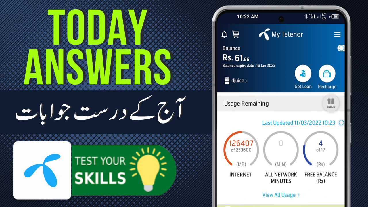 My Telenor Answers Today  | Telenor Quiz