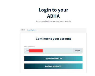 log in to abha
