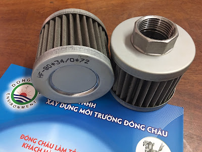 Phin lọc dầu thủy lực inox, ren trong