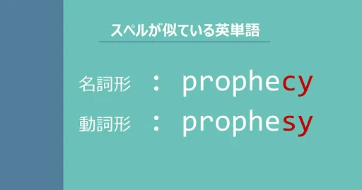 prophecy, prophesy, スペルが似ている英単語