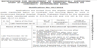 Lab Technician Jobs Government General Hospital Ongole