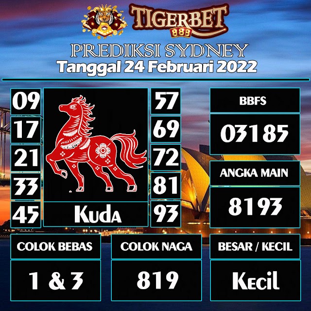 Prediksi Togel Sydney Tanggal 24 Februari 2022 Tigerbet888