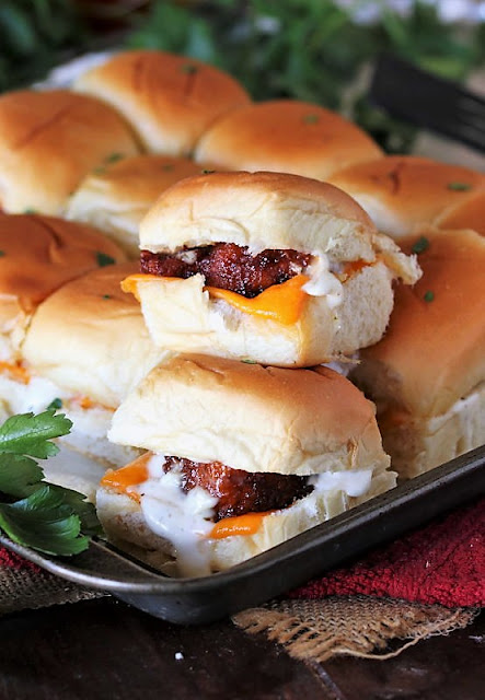 Honey BBQ Chicken Sliders Made with Anytizers Boneless Chicken Bites Image