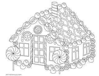 coloring pages of Candy house