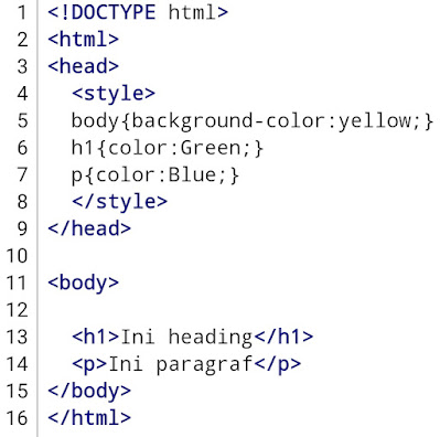 Contoh Program 2 Internal CSS