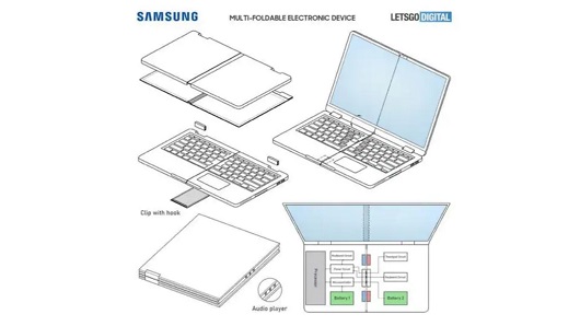 Samsung's Unique Laptop to be Folded Twice, Patent File! दो बार फोल्ड होगा सैमसंग का अनोखा लैपटॉप, पेटेंट फाइल!