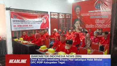 Dewi Aryani Sosialisasi Empat Pilar sekaligus Halal Bihalal DPC PDIP Kabupaten Tegal