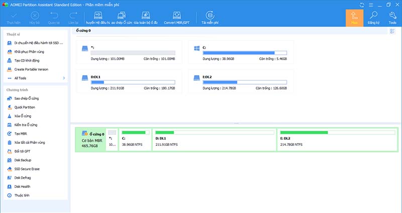 Cách tải và cài đặt AOMEI Partition Assistant 9.6 b1