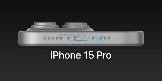 Renders CAD of the iPhone 15 pro filtered online; Show key design changes compared to iPhone 14 Pro