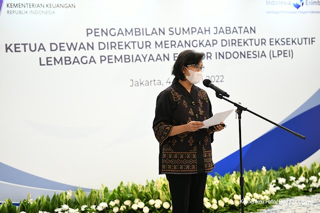 Lantik Direktur Eksekutif LPEI, Menkeu Dorong Ekspor Indonesia 