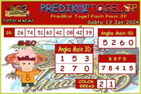 Prediksi Toto Macau JP Sabtu 13 Januari 2024