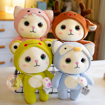 Mèo cosplay hình ếch nhồi bông 23 cm