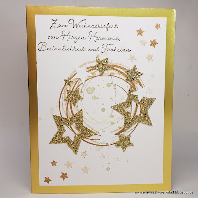 Weihnachtskarte mit goldenem Sternenkreis Stampin' Up! www.eris-kreativwerkstatt.blogspot.de