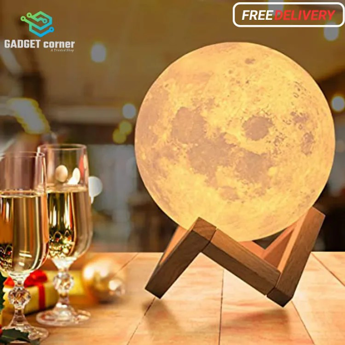 LED Moon Lamp Night Light Colors For Gifts with Wooden color Stand Moon light lamp