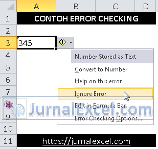 JurnalExcel.com - Menu Error Checking Excel