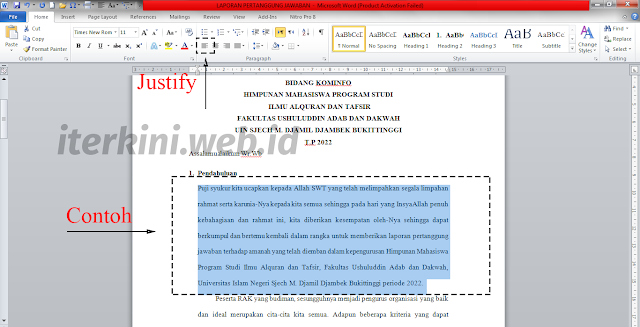 tulisan kacau di word