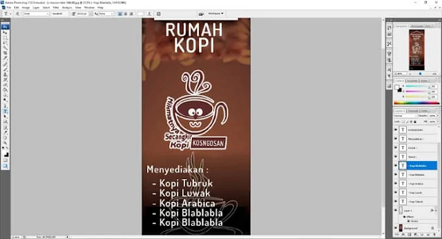 desain spanduk banner warung kopi psd