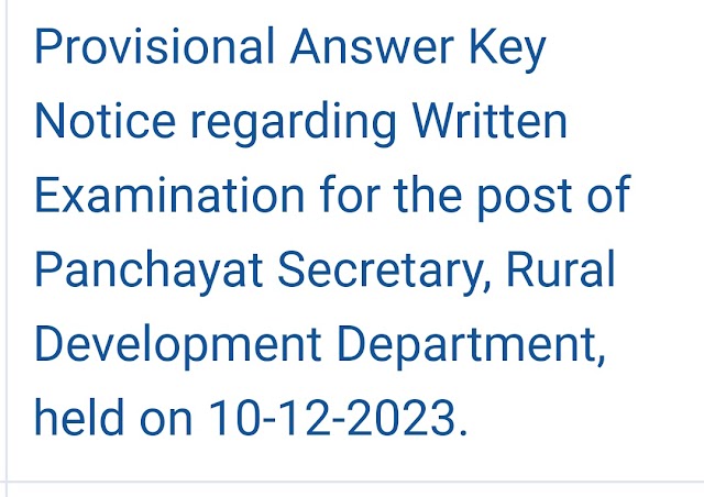 Answer key for Jkssb Panchayat secretary 