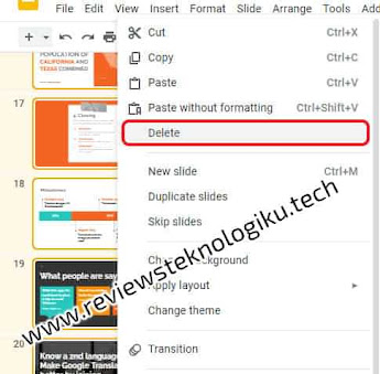 menghapus slide presentasi powerpoint langsung banyak