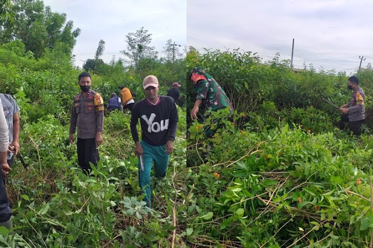 Jum' at Bersih, Dilakukan TNI dan POLRI, Kerja Bakti Bersama Masyarakat di TPU 