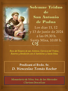 TRIDUO EN HONOR DE SAN ANTONIO DE PADUA. 2024