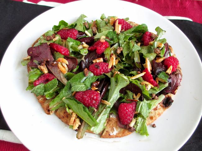 Raspberry Salad or Flatbread with Cocoa Balsamic Vinaigrette