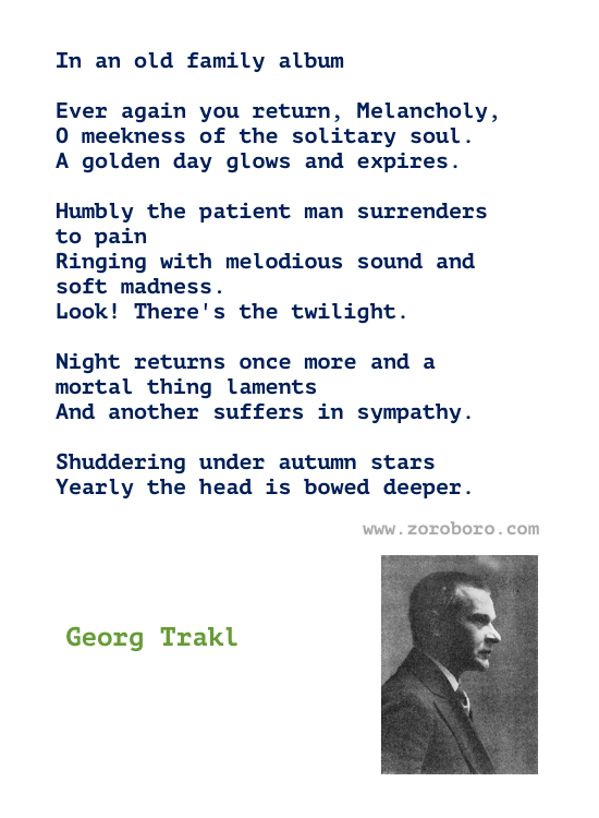 Georg Trakl Quotes. Georg Trakl Poems. Georg Trakl Poetry. Georg Trakl Writing. Poems of Georg Trakl. Georg Trakl Books