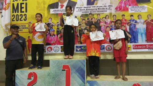 Srikandi Cilik Kodim Klungkung Berhasil Juarai Ajang Wushu