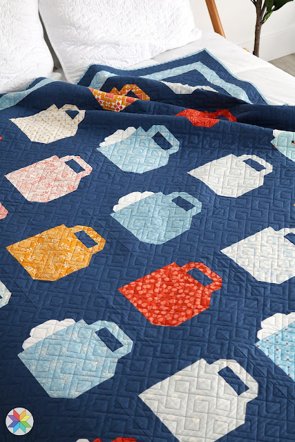 Mod Mugs quilt pattern by Andy Knowlton of A Bright Corner - a modern precut friendly quilt in four sizes